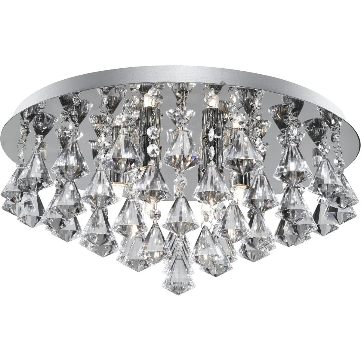 Pyramid drop 8 Light flush fitting - Silver – image 4