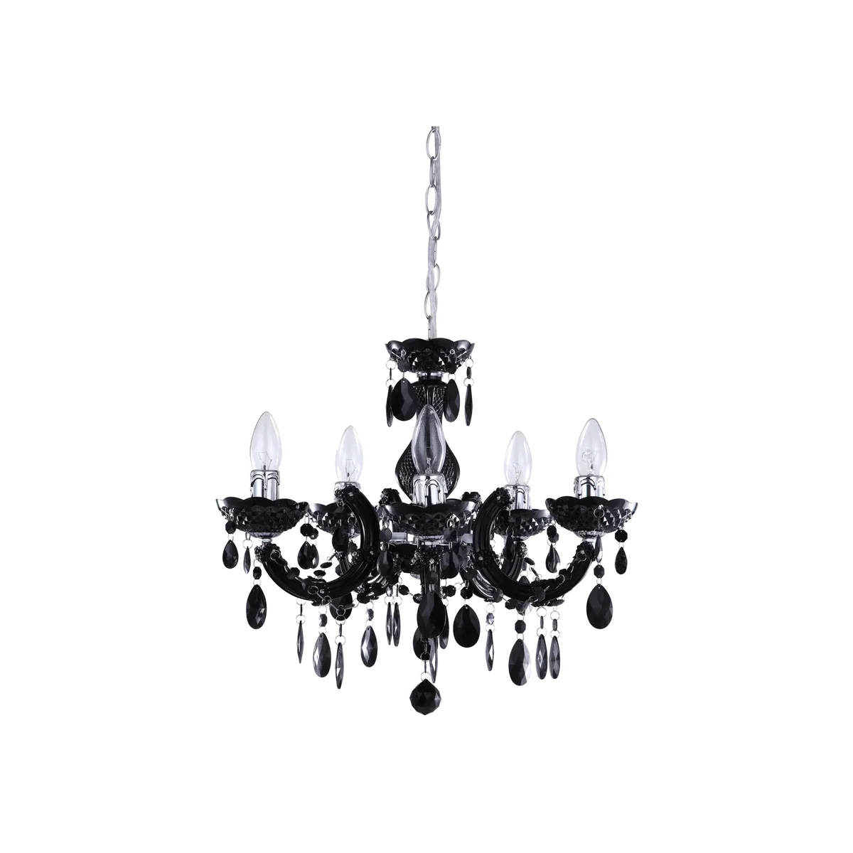 Marie Therese 5 Light Chandelier with LEDs - Black