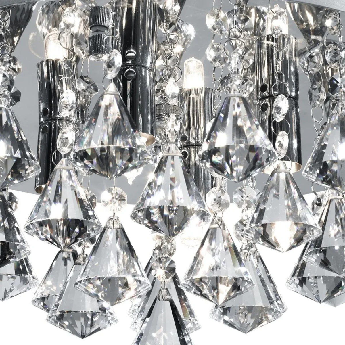 Pyramid drop 4 light flush fitting - Silver – image 2