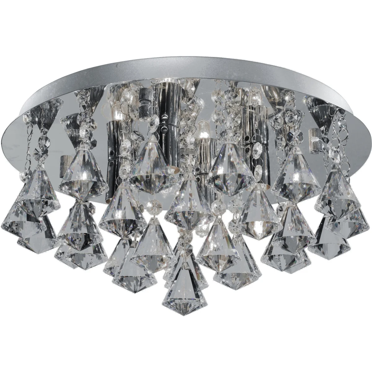 Pyramid drop 4 light flush fitting - Silver – image 3