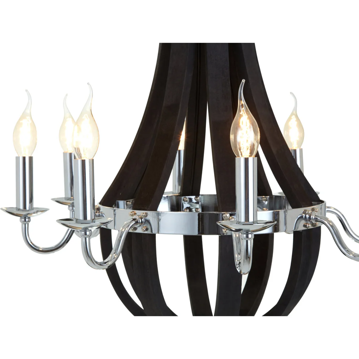 Kensington Townhouse Black 8 Bulb Curved Chandelier - Black – image 4