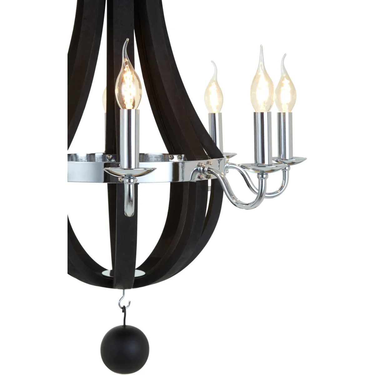 Kensington Townhouse Black 8 Bulb Curved Chandelier - Black – image 5