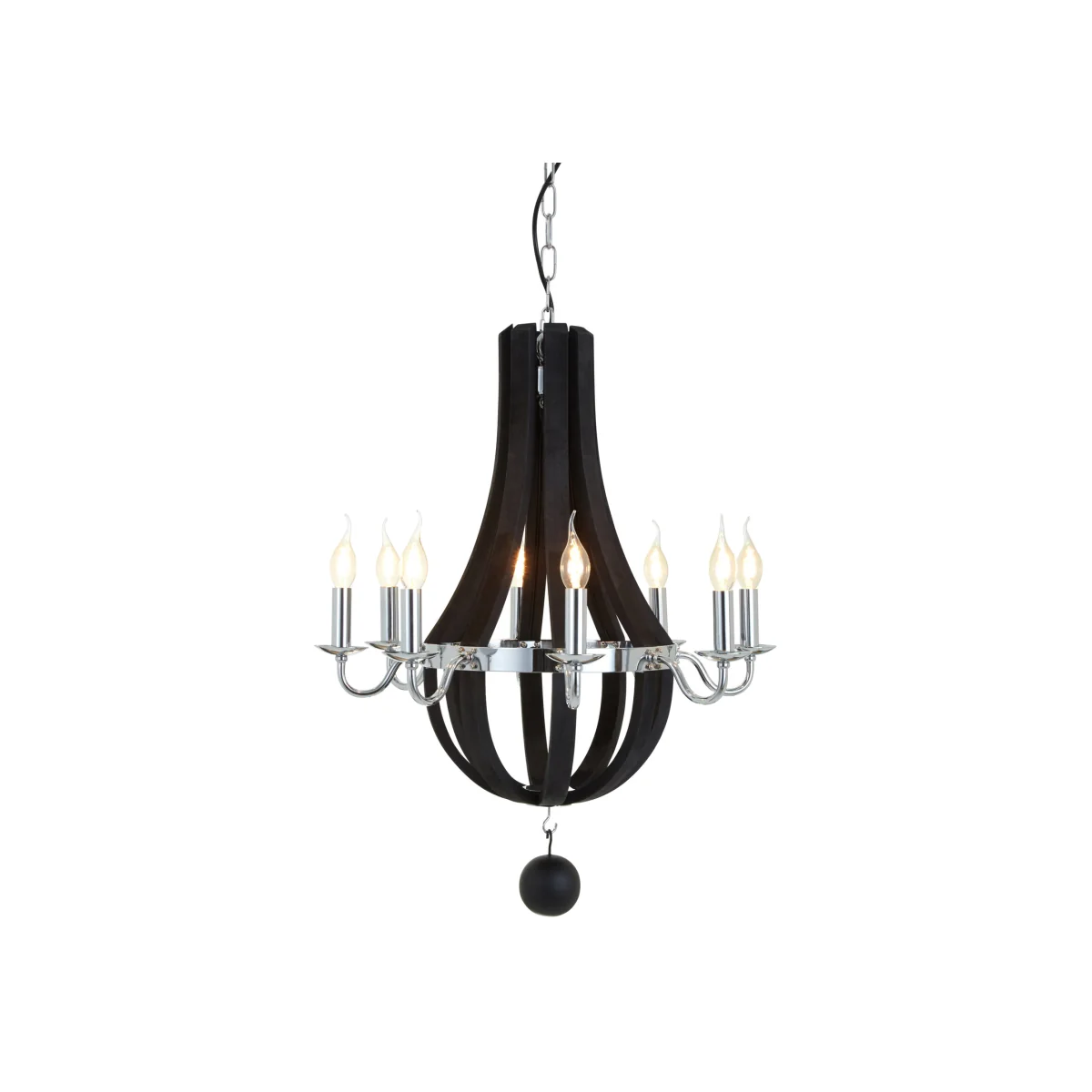 Kensington Townhouse Black 8 Bulb Curved Chandelier - Black – image 1