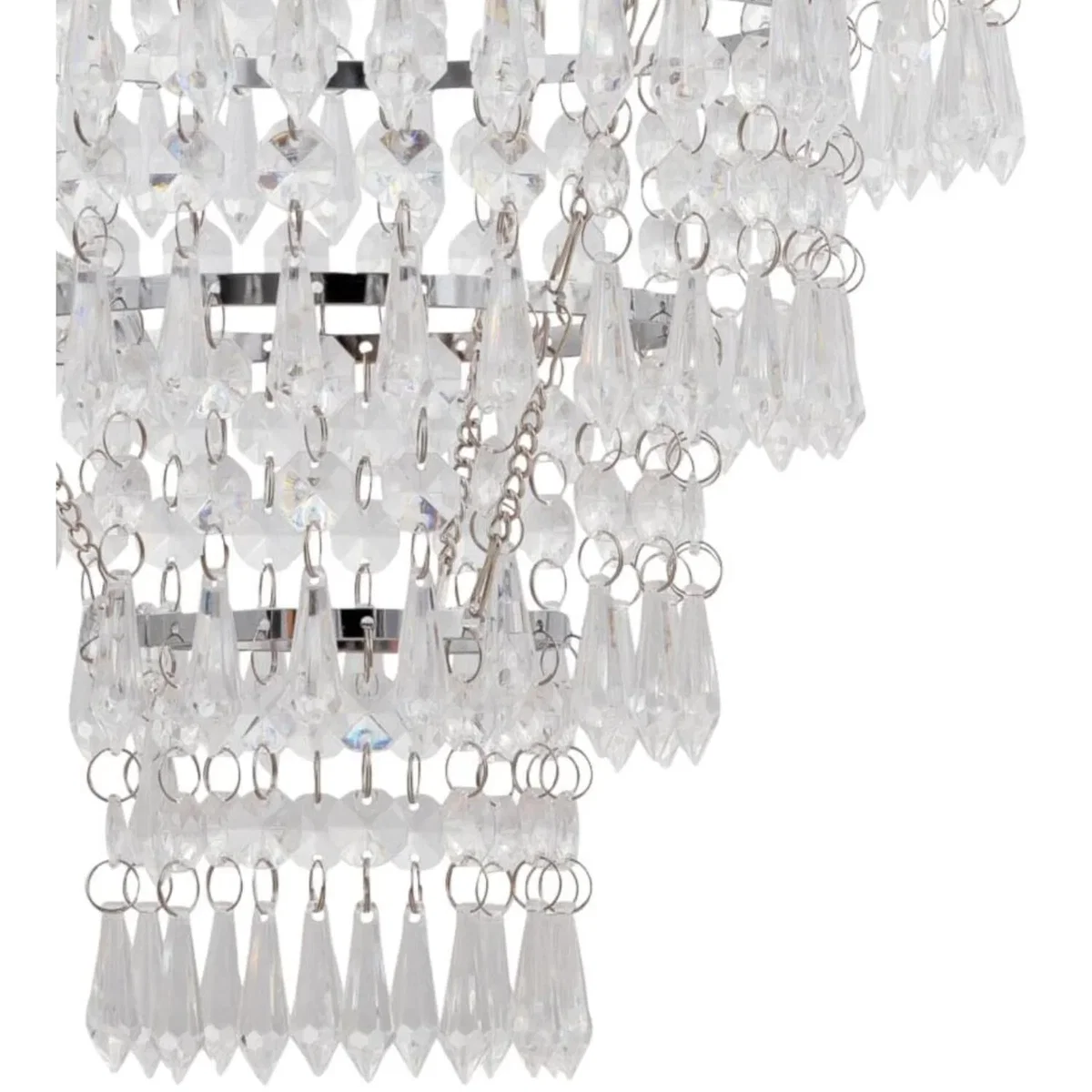 Chrome Tiered Chandelier Style Light Shade - Clear – image 5