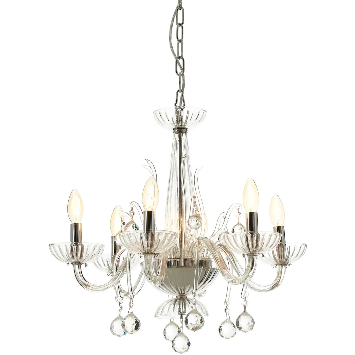 Morano 6 Bulb Clear Crystal Glass Chandelier - Clear – image 2