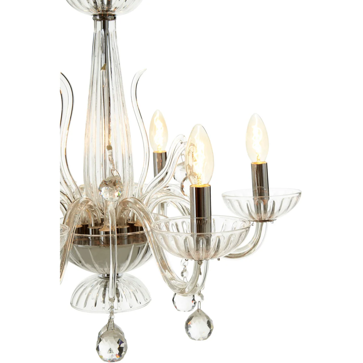 Morano 6 Bulb Clear Crystal Glass Chandelier - Clear – image 3