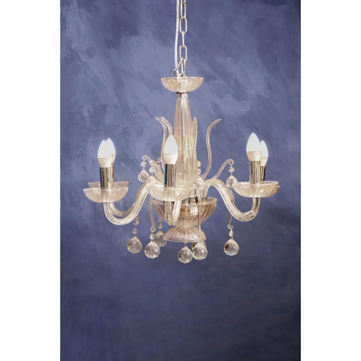 Morano 6 Bulb Clear Crystal Glass Chandelier - Clear – image 4