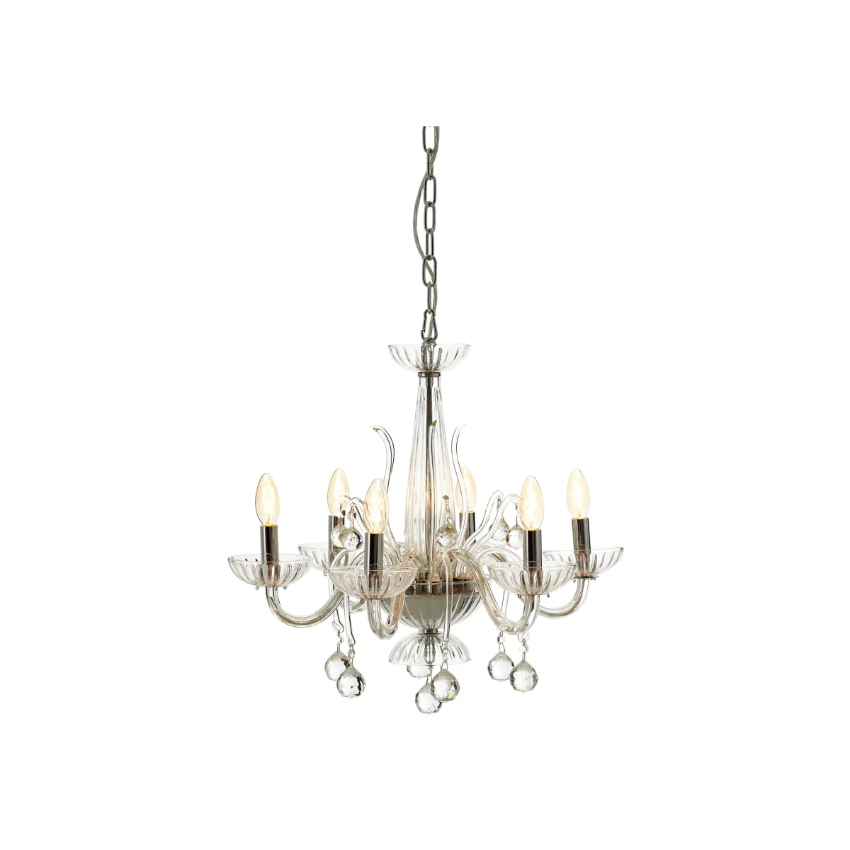Morano 6 Bulb Clear Crystal Glass Chandelier - Clear – image 1