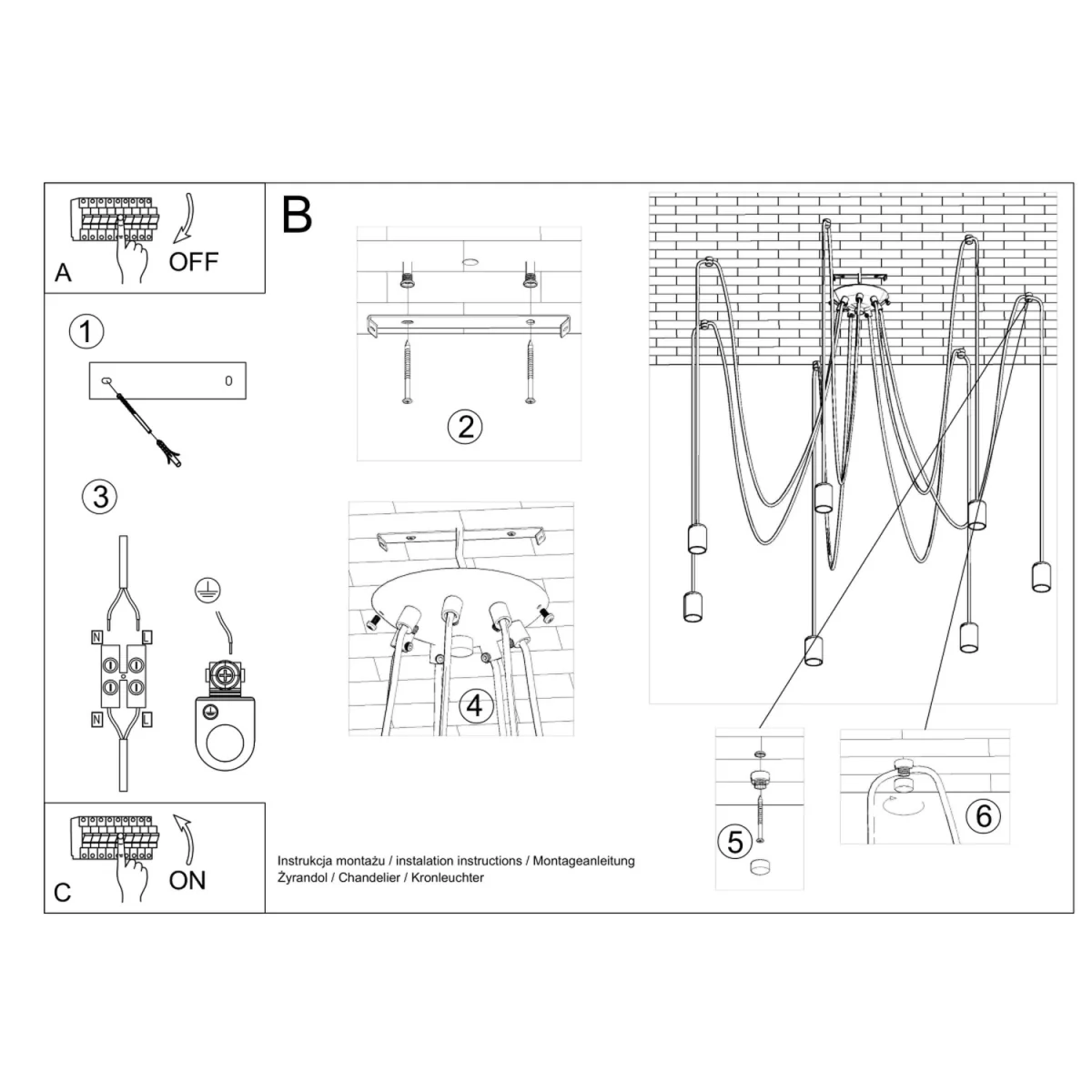 Chandelier EDISON 7 black - black – image 7