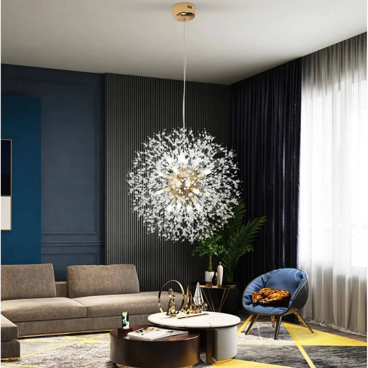 Firework Chandelier Pendant Light - Gold – image 2