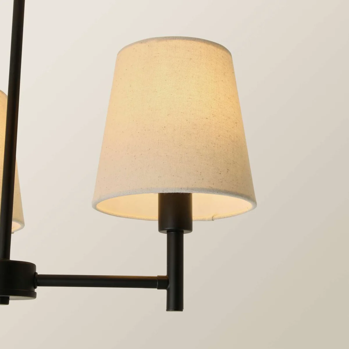 Kincaid 3 Arm Chandelier Ceiling Light with Tapered Shades - Matte Black / 1kg – image 4