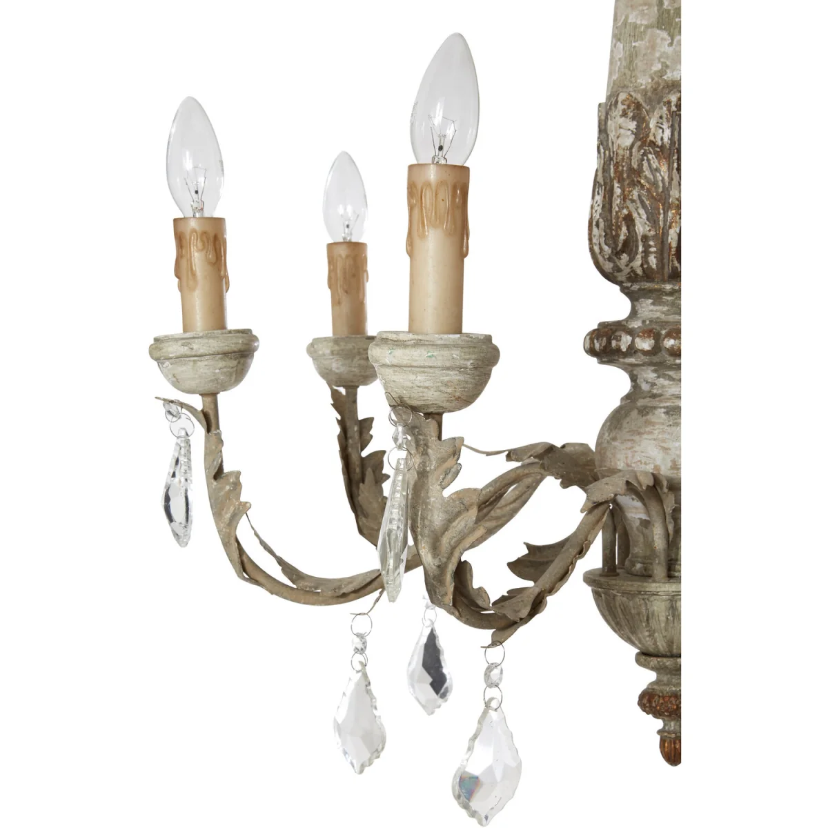 Pavatti Carved Wooden 6 Arm Chandelier – image 2