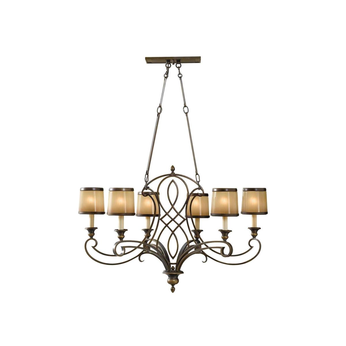 Justine 6 Light Multi Arm Chandelier Bronze Finish, E14 - Astral Bronze / 49.2cm