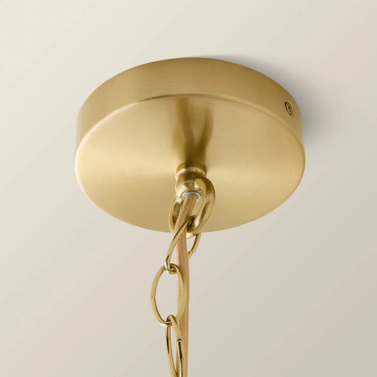 Juliette Dimpled Glass Disc 3 Tier Chandelier Ceiling Pendant Light - Orange / 2.7kg – image 3