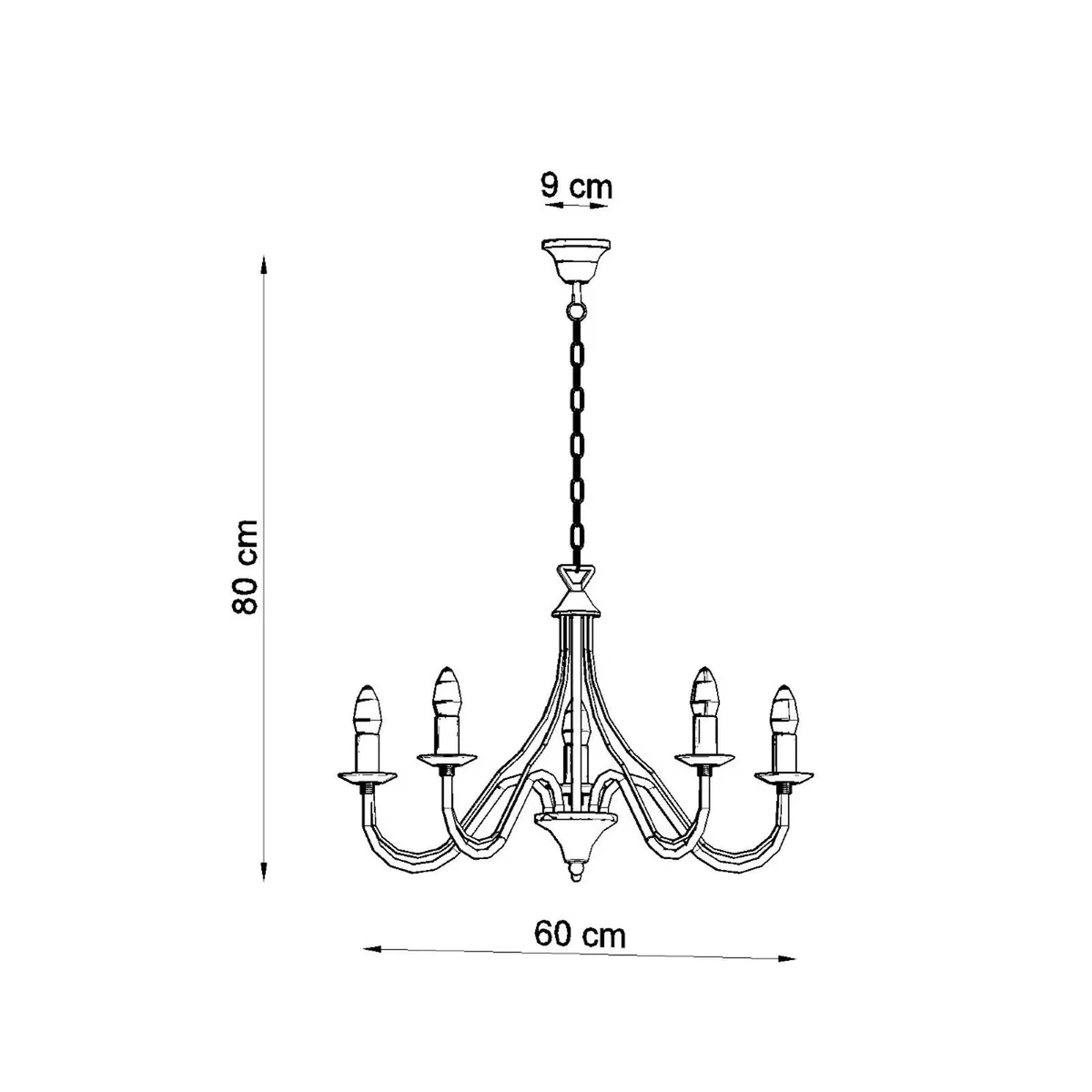 Chandelier MINERWA 5 white - black – image 7