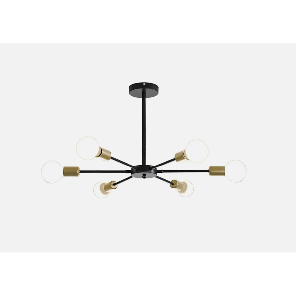 Chandelier Black and Gold 6 Lights - Black and gold – image 2