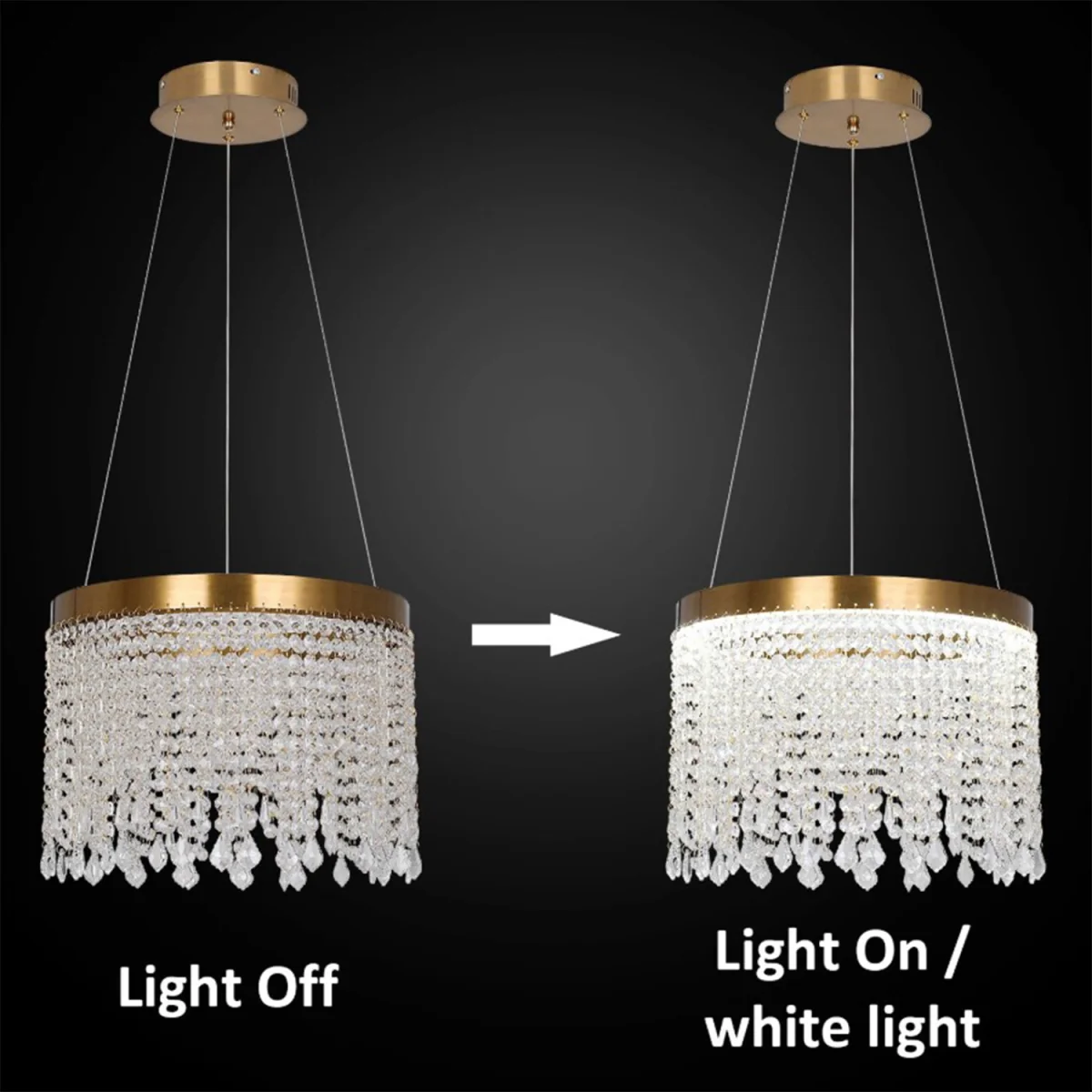 Chandelier Gold Crystal Pendant - Gold – image 2