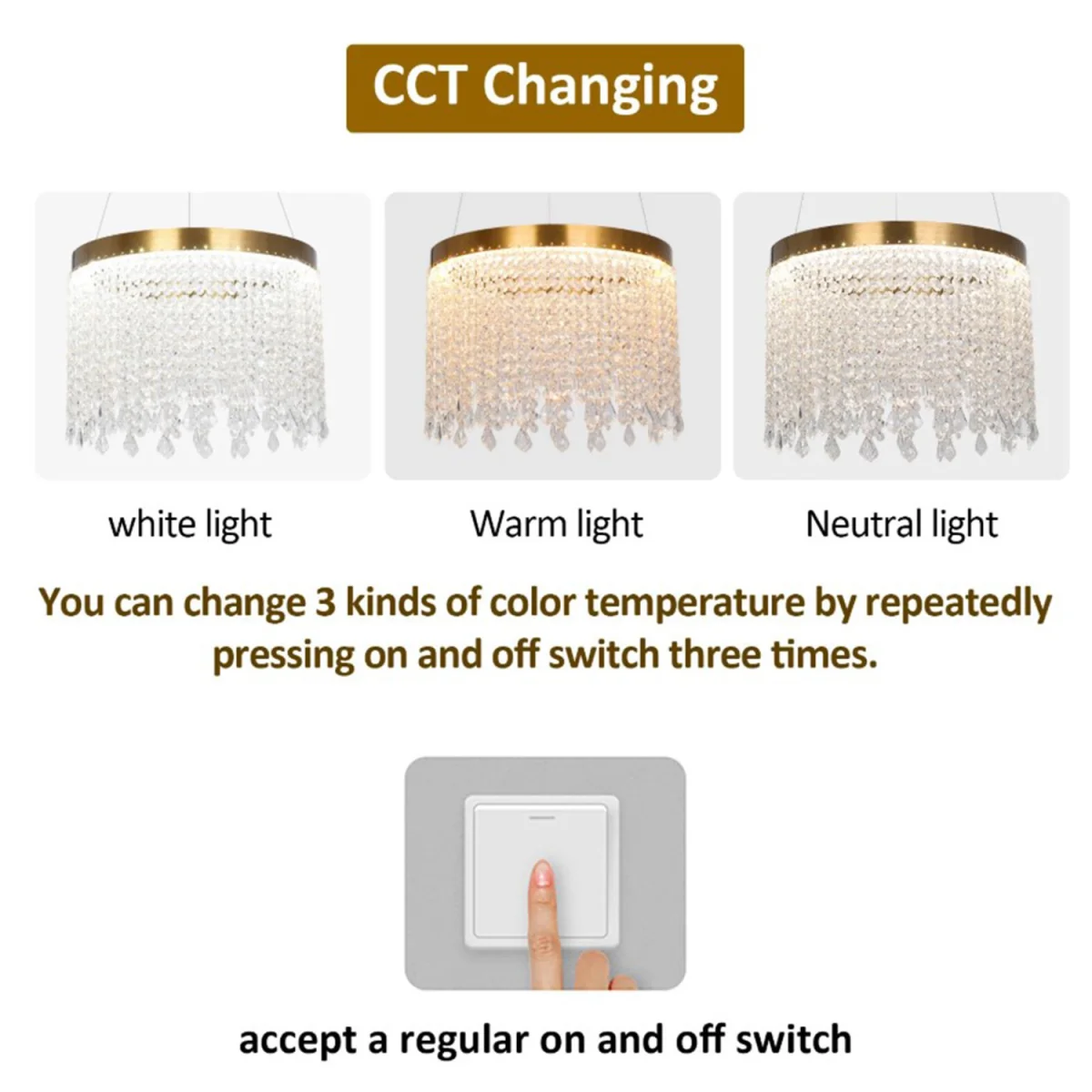 Chandelier Gold Crystal Pendant - Gold – image 3