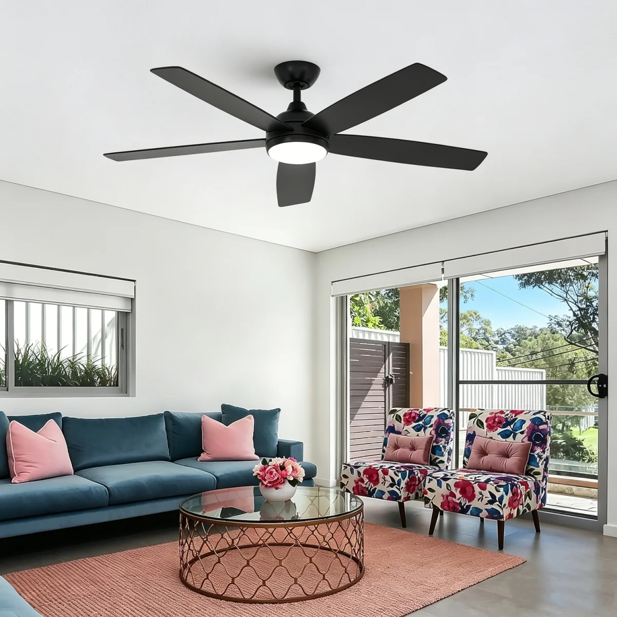 GOECO Modern Wooden LED Ceiling Fan Light With Remote - Brown – image 4