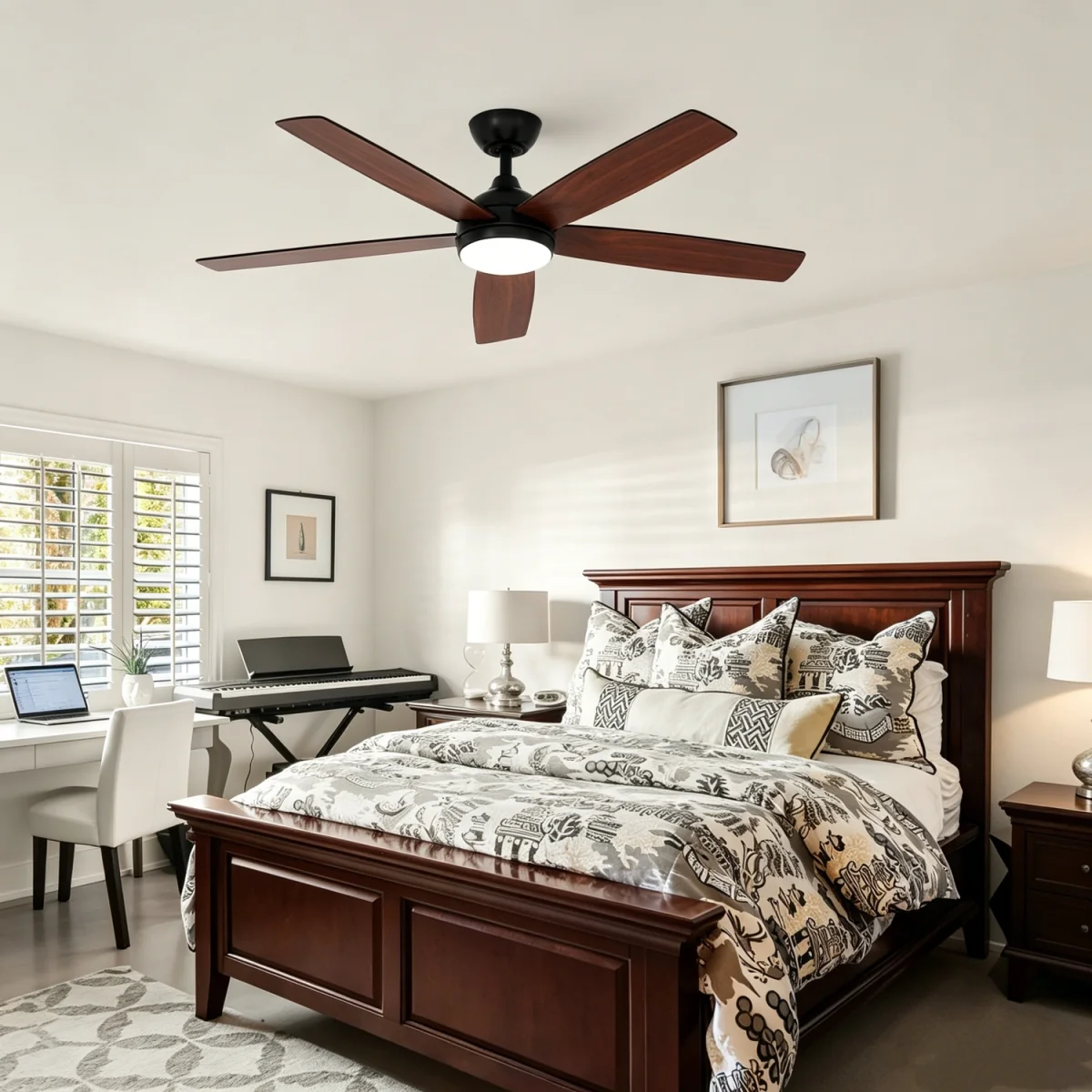 GOECO Modern Wooden LED Ceiling Fan Light With Remote - Brown – image 5