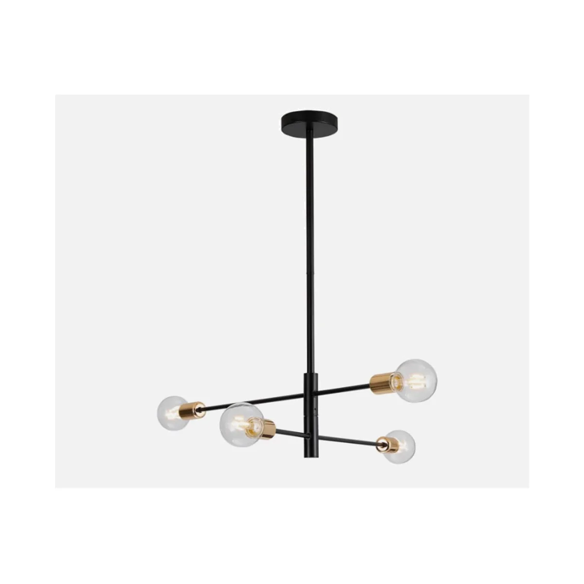 Chandelier 4 Lights Black and Gold - Black and gold – image 1