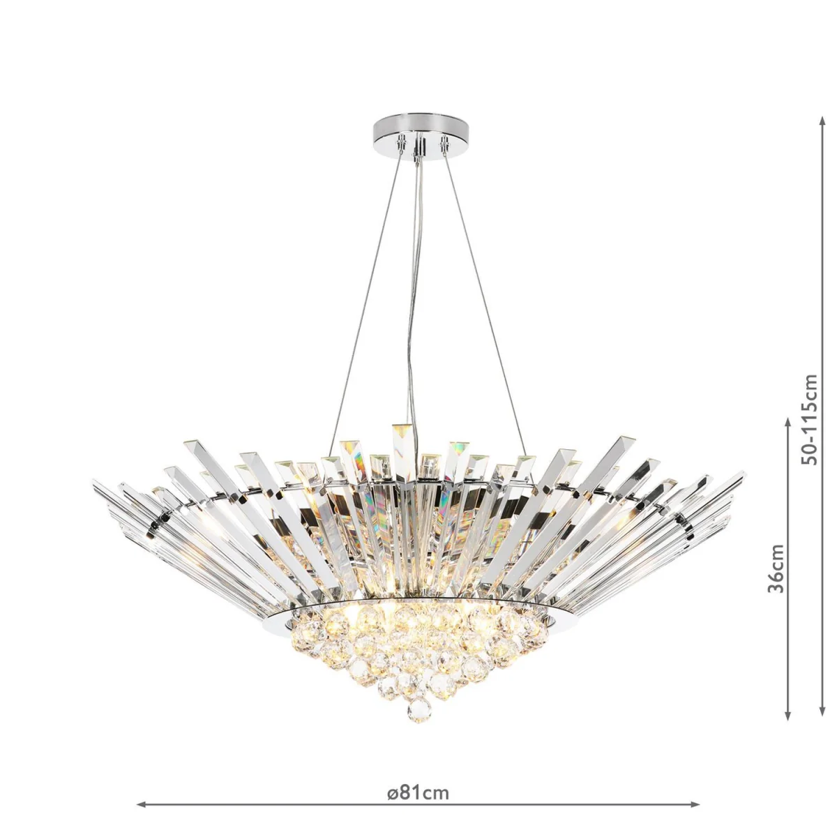 Nimbus 9 Light Chandelier Crystal Chrome – image 2