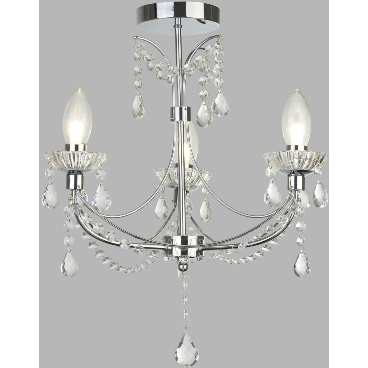 Sertan Chrome 3Lt Bathroom Chandelier - Chrome – image 4