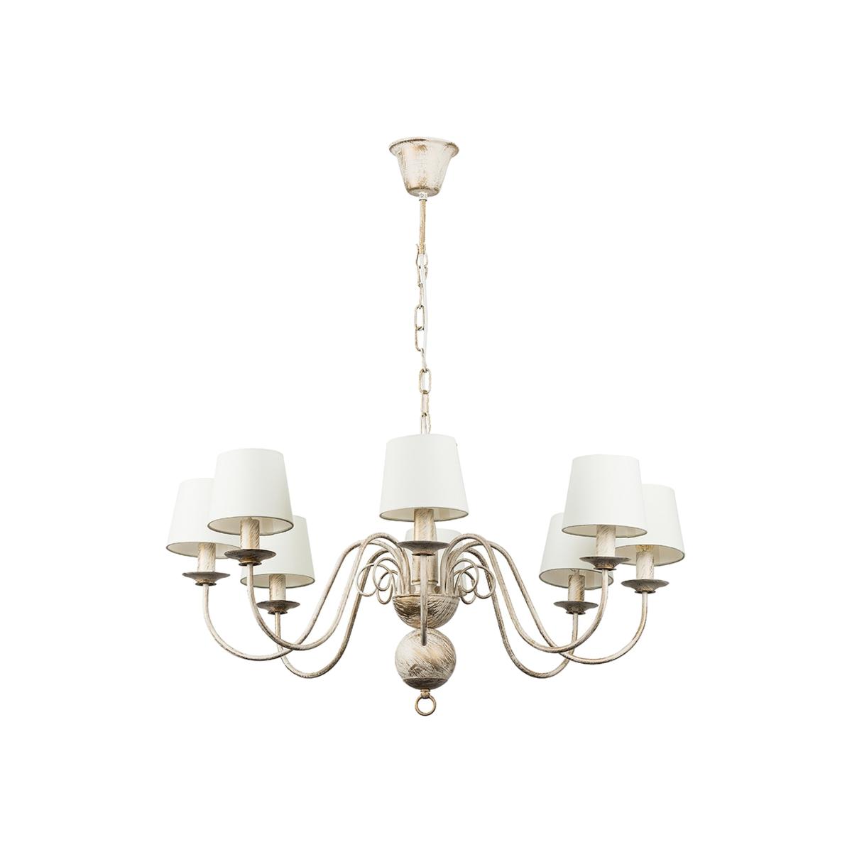 Gothica White Ceiling Light Chandelier Cream Shade - White