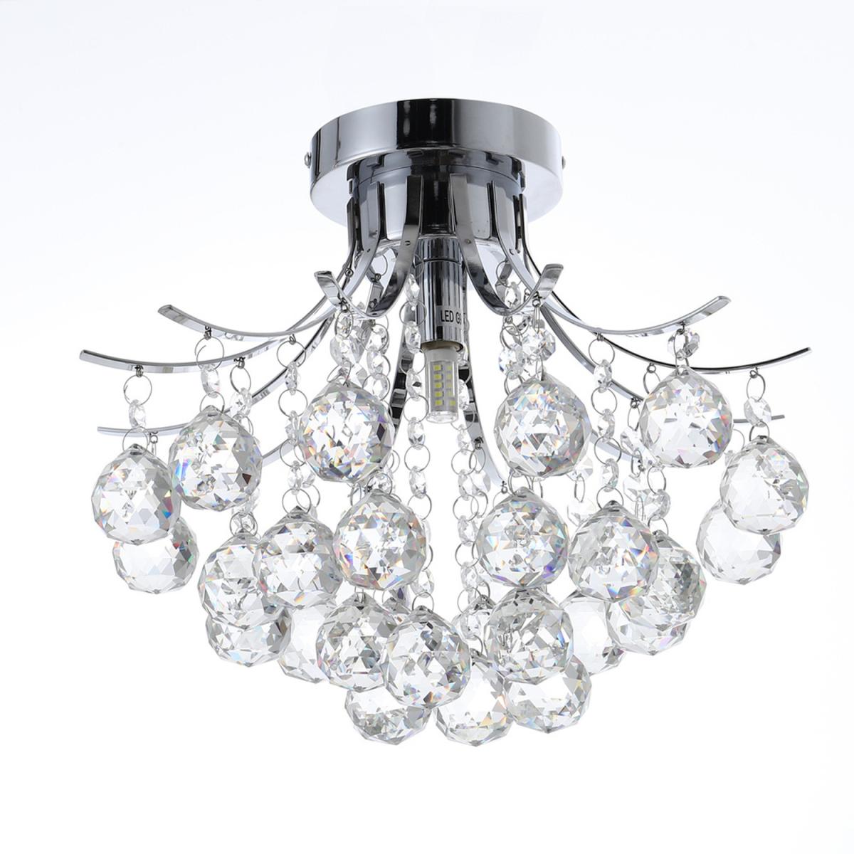 Tiered Crustal Semi Flush Light - White – image 2