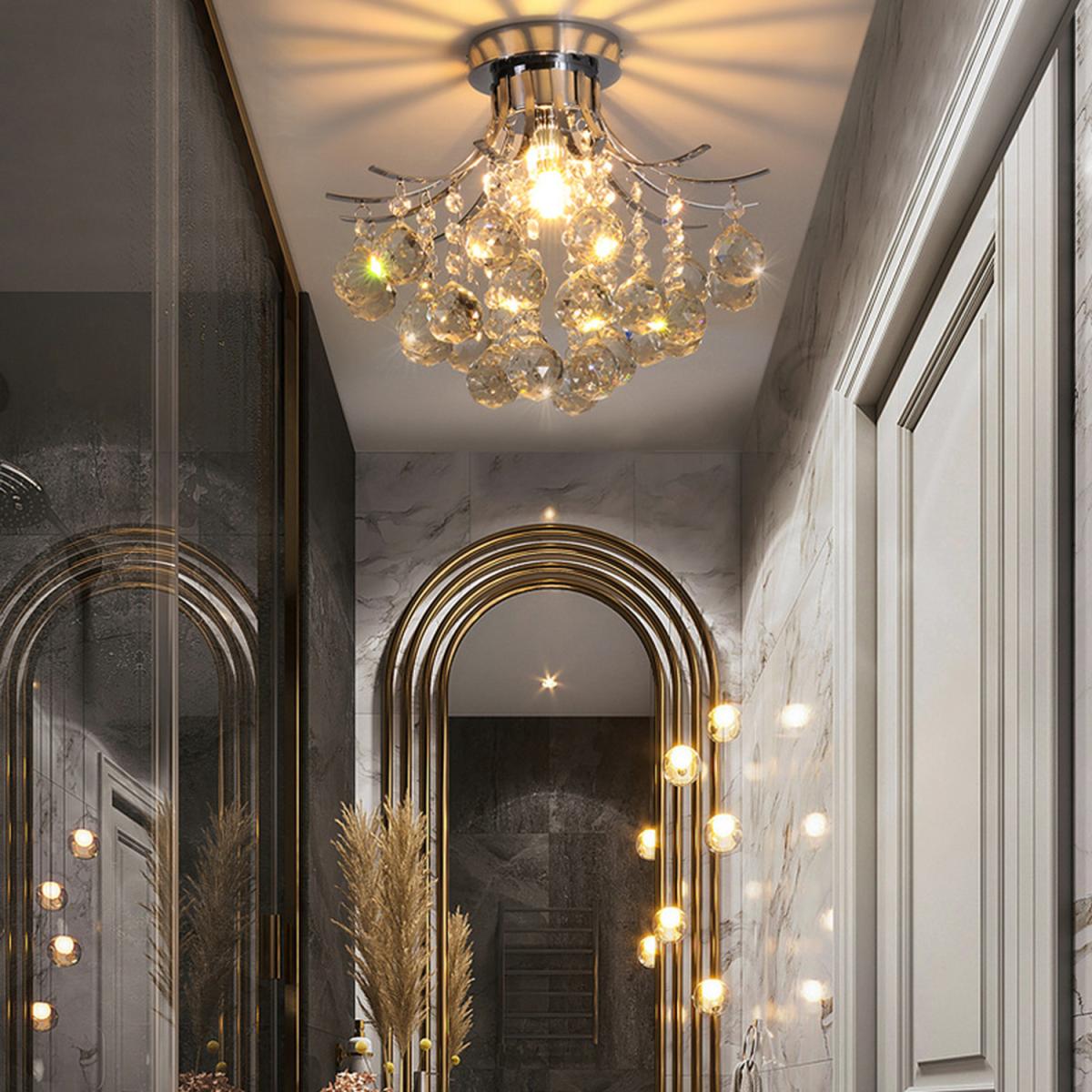Tiered Crustal Semi Flush Light - White – image 4