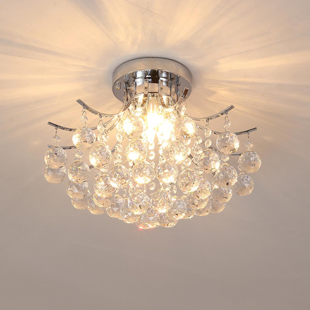 Tiered Crustal Semi Flush Light - White – image 6