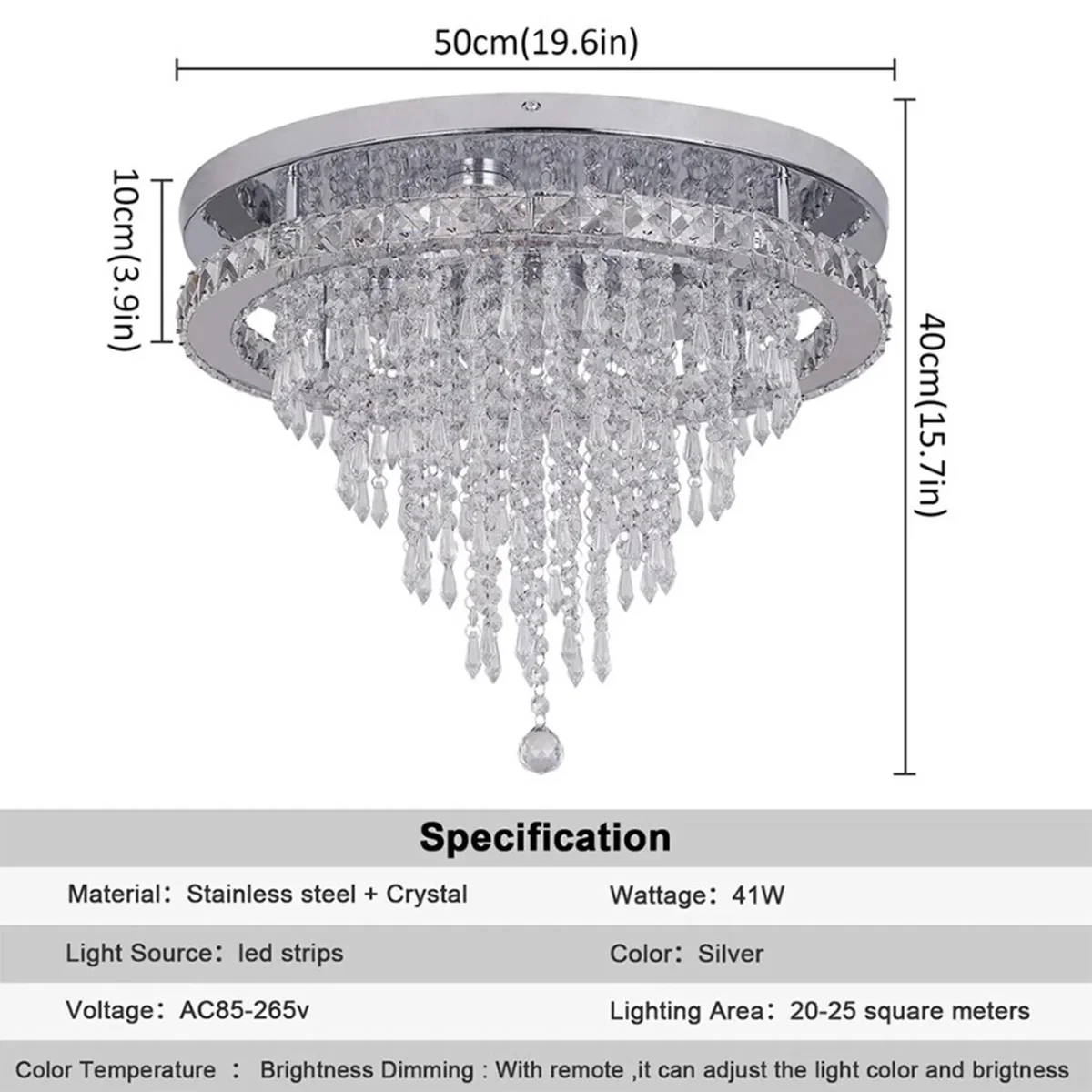 Chandelier Silver Round Light - Silver – image 3