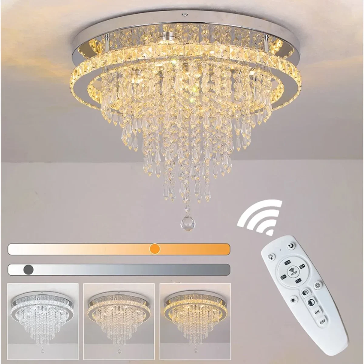 Chandelier Silver Round Light - Silver – image 1