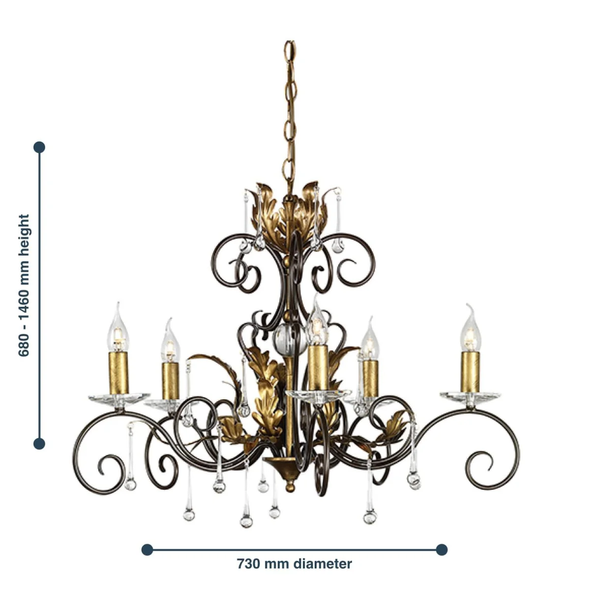 Elstead Lighting Amarilli Chandelier Bronze - Bronze – image 3