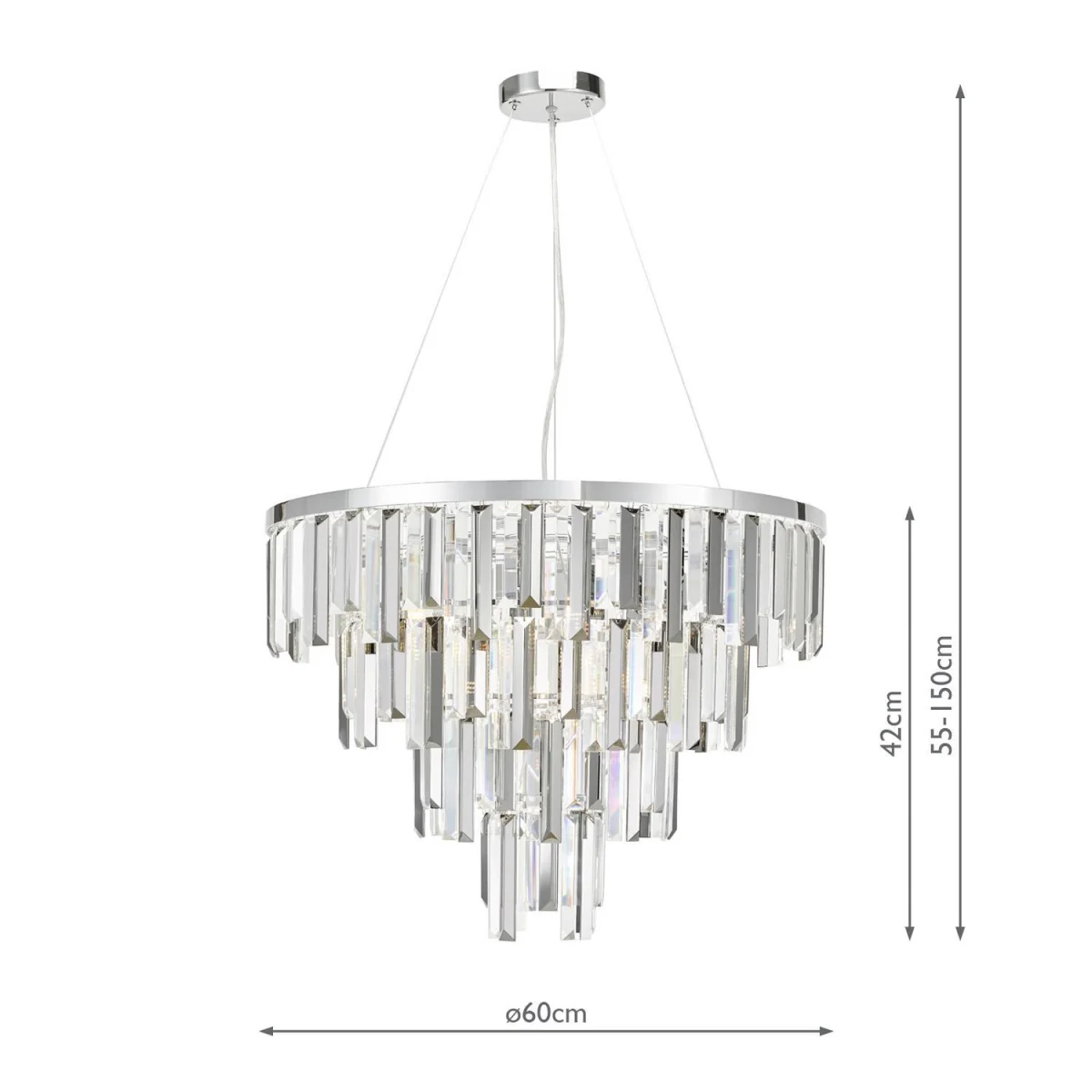 Fuentes 5 Light Chandelier Polished Chrome Crystal – image 2