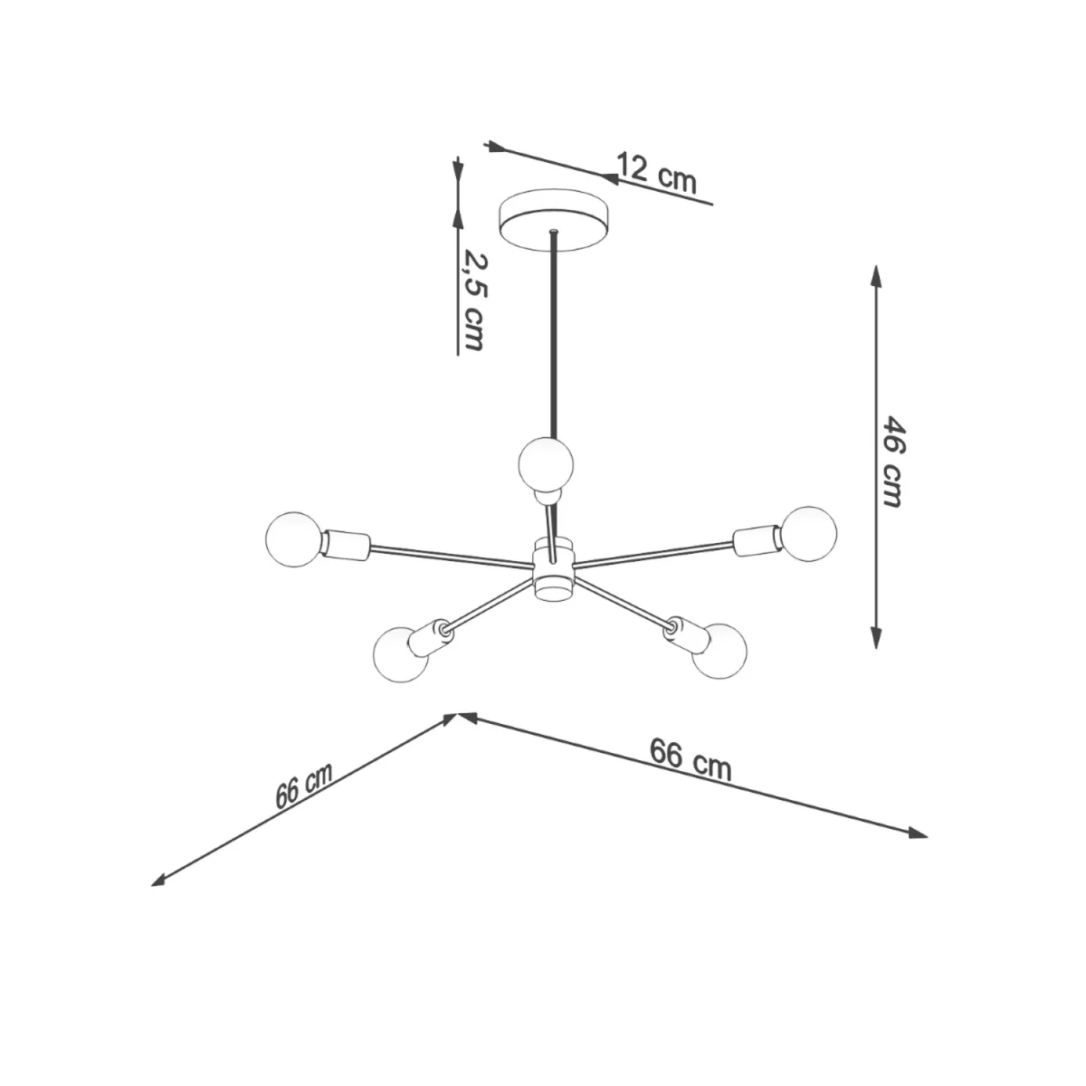 Chandelier LANGO 5 black - black – image 5