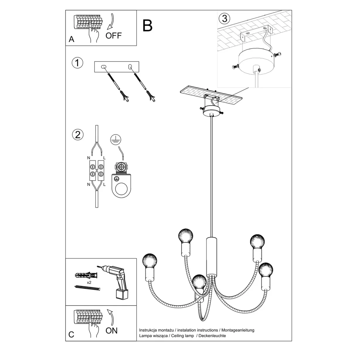 Chandelier PICCOLO 3 black - black – image 8
