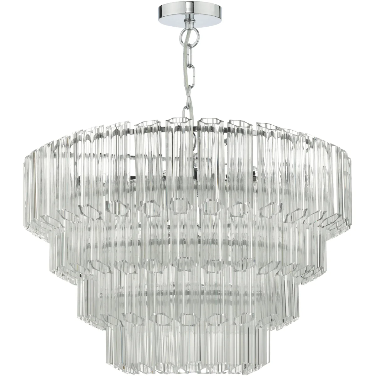 Tuvalu 9 Light Chandelier Glass Polished Chrome – image 2