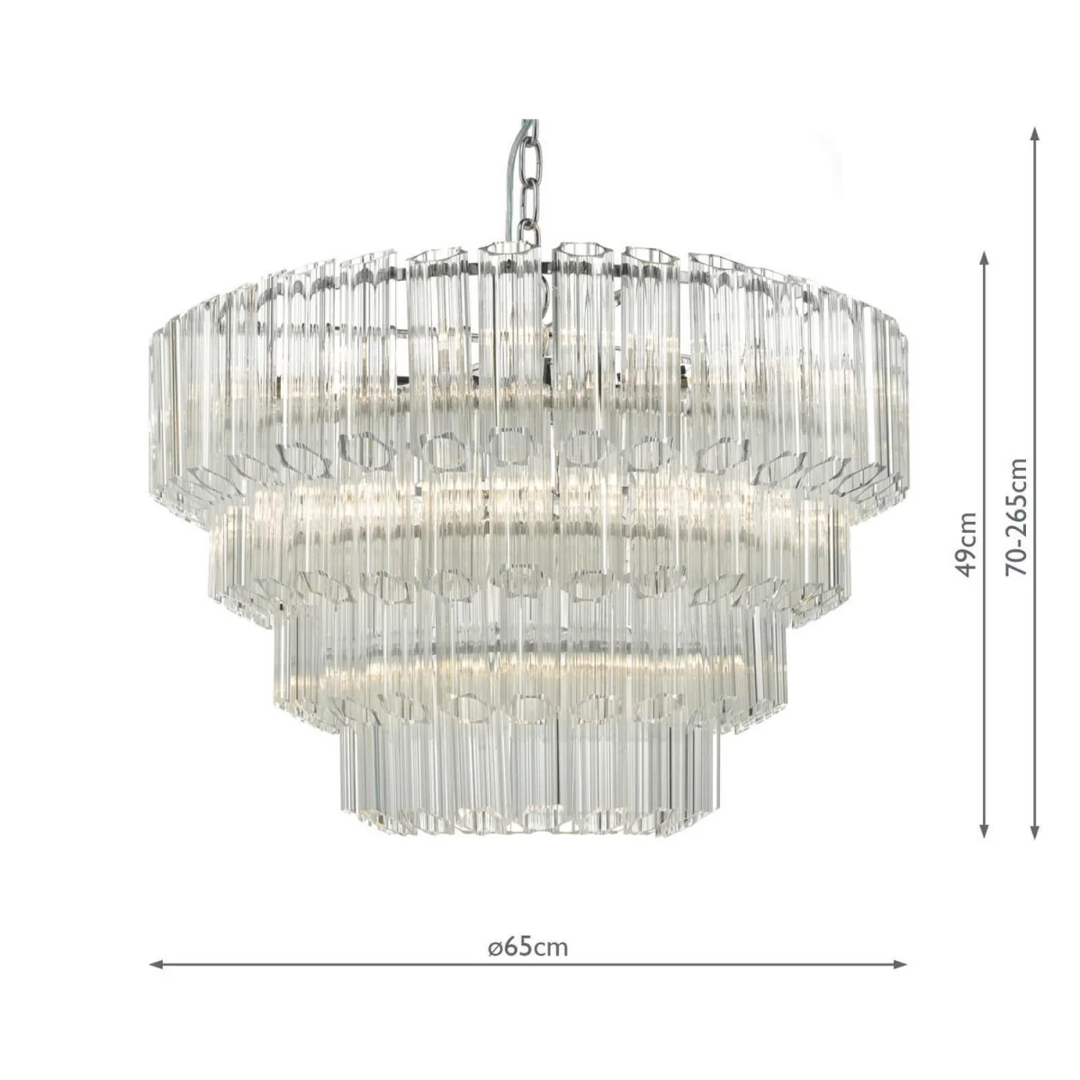 Tuvalu 9 Light Chandelier Glass Polished Chrome – image 3