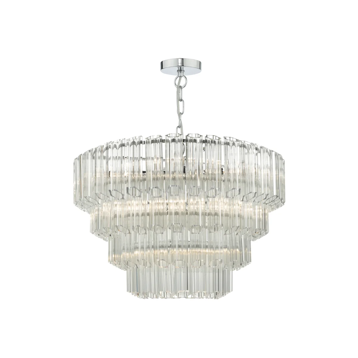 Tuvalu 9 Light Chandelier Glass Polished Chrome – image 1
