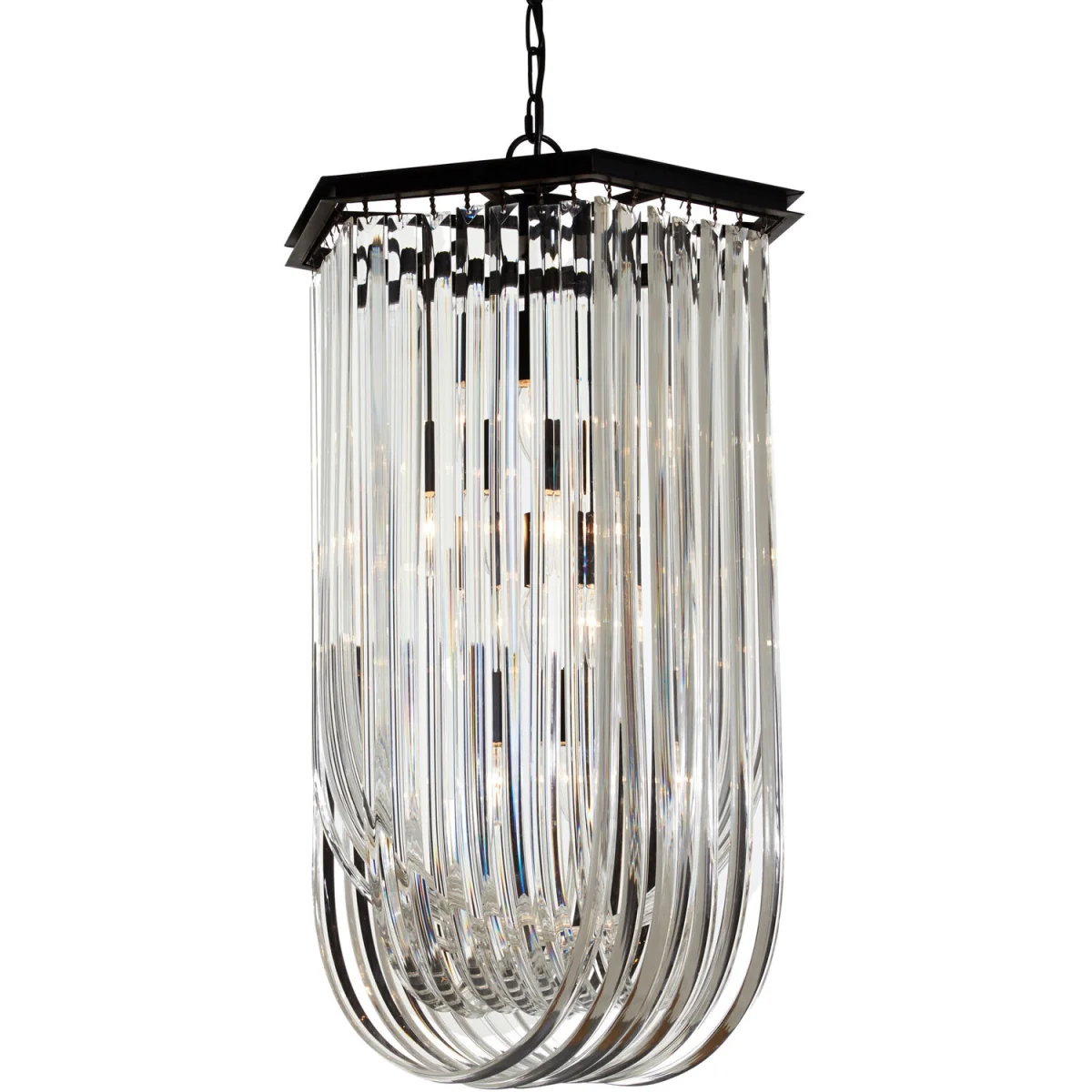 Orsina Kensington Townhouse Long Glass Swirl Chandelier - Black – image 5