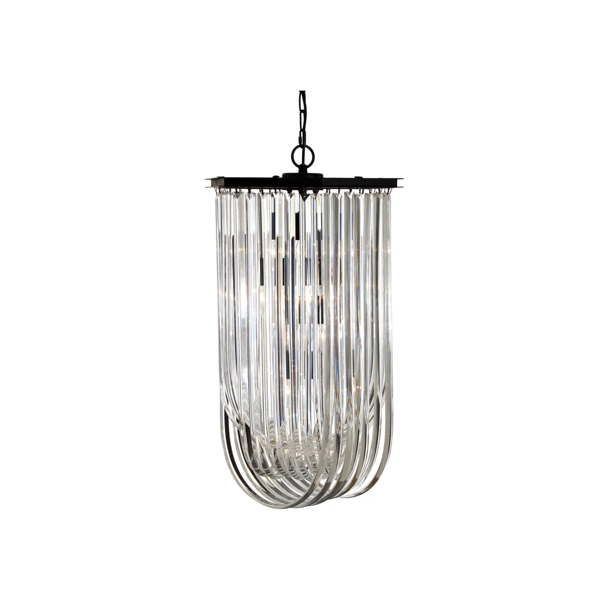 Orsina Kensington Townhouse Long Glass Swirl Chandelier - Black – image 1