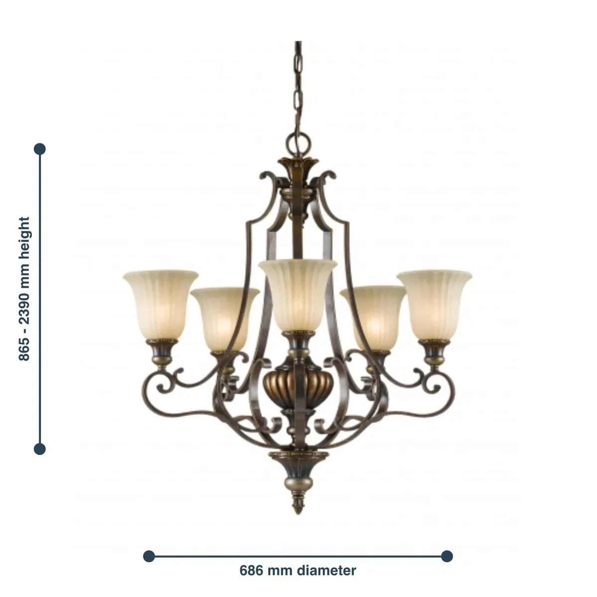 Kelham Chandelier Bronze - Bronze – image 2