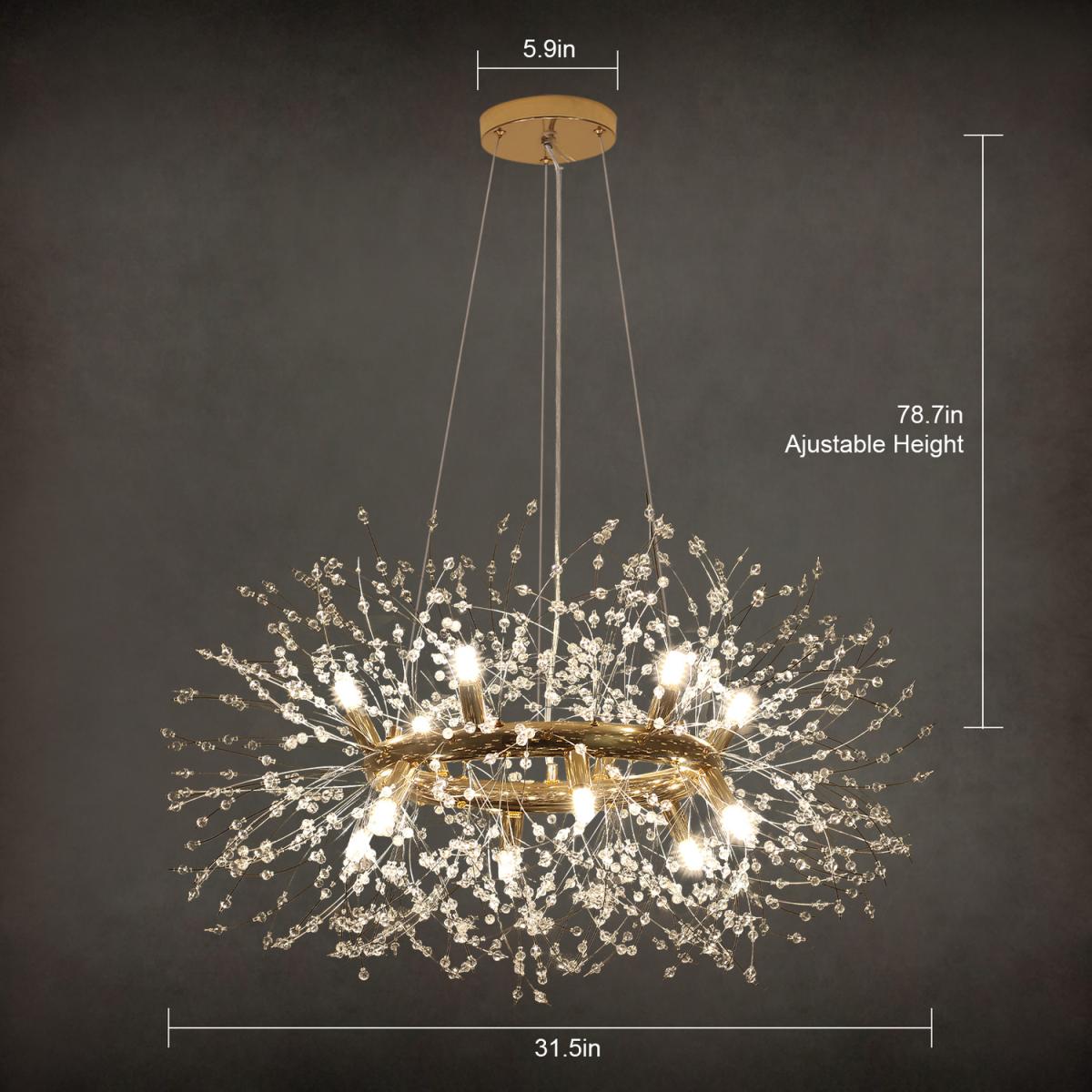 12-Light Firework Pendant - Gold – image 3