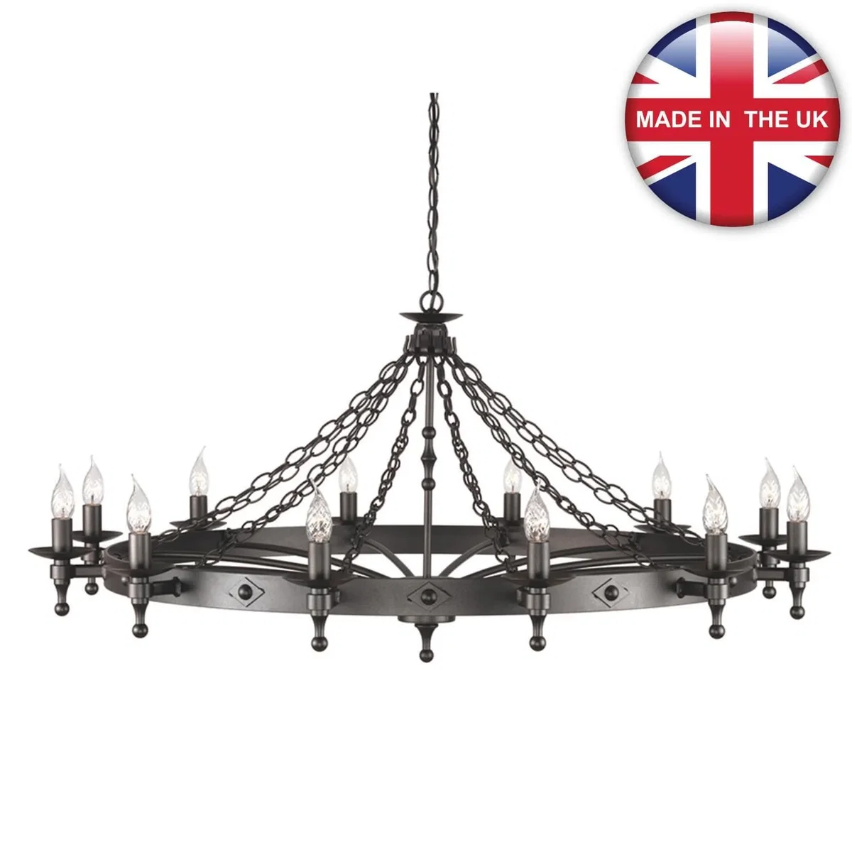 Elstead Lighting Warwick Chandelier Black - Black – image 2
