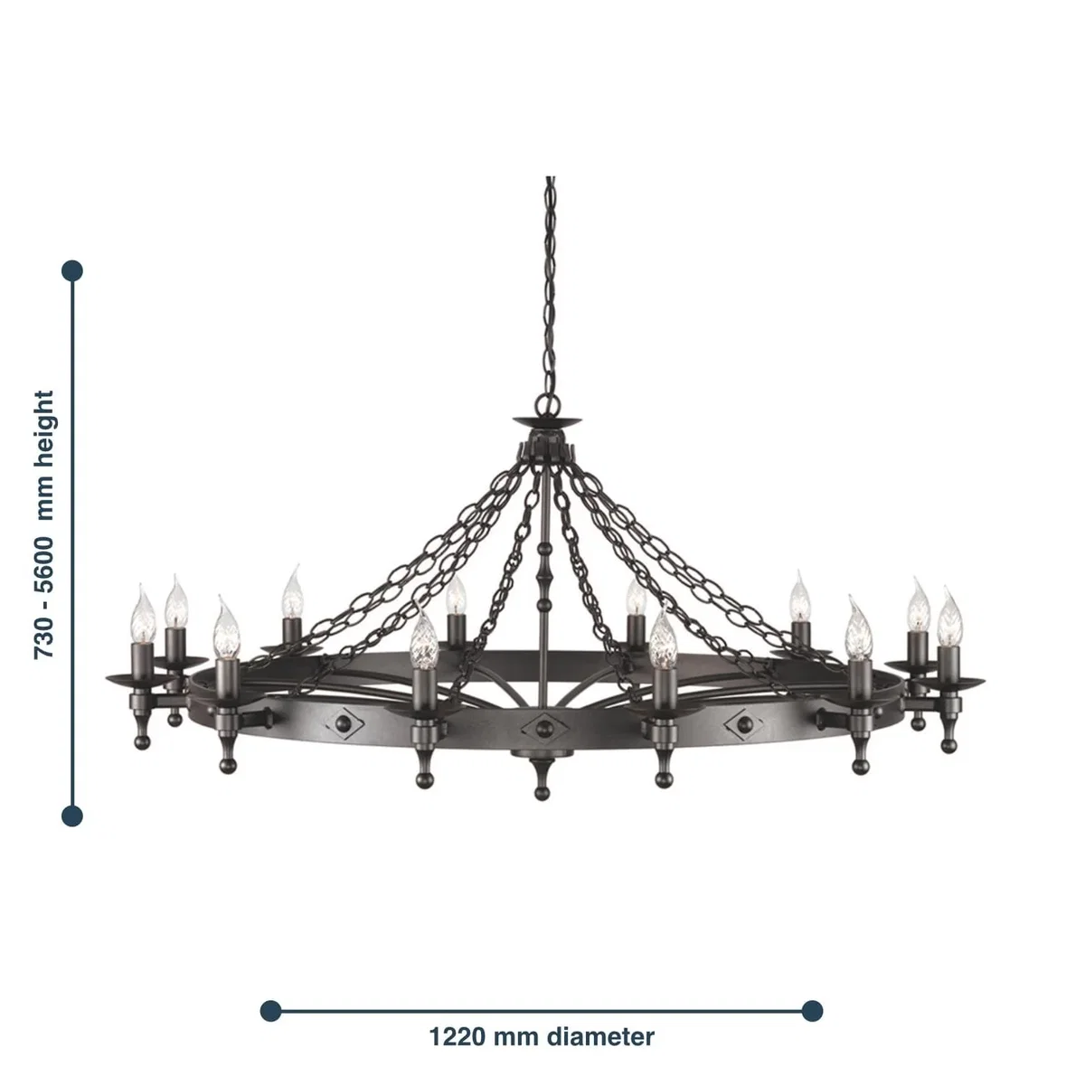 Elstead Lighting Warwick Chandelier Black - Black – image 3