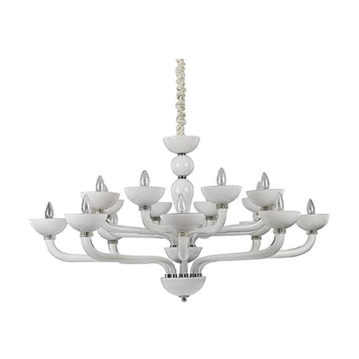Casanova 16 Light Chandelier White Finish, E14 - White