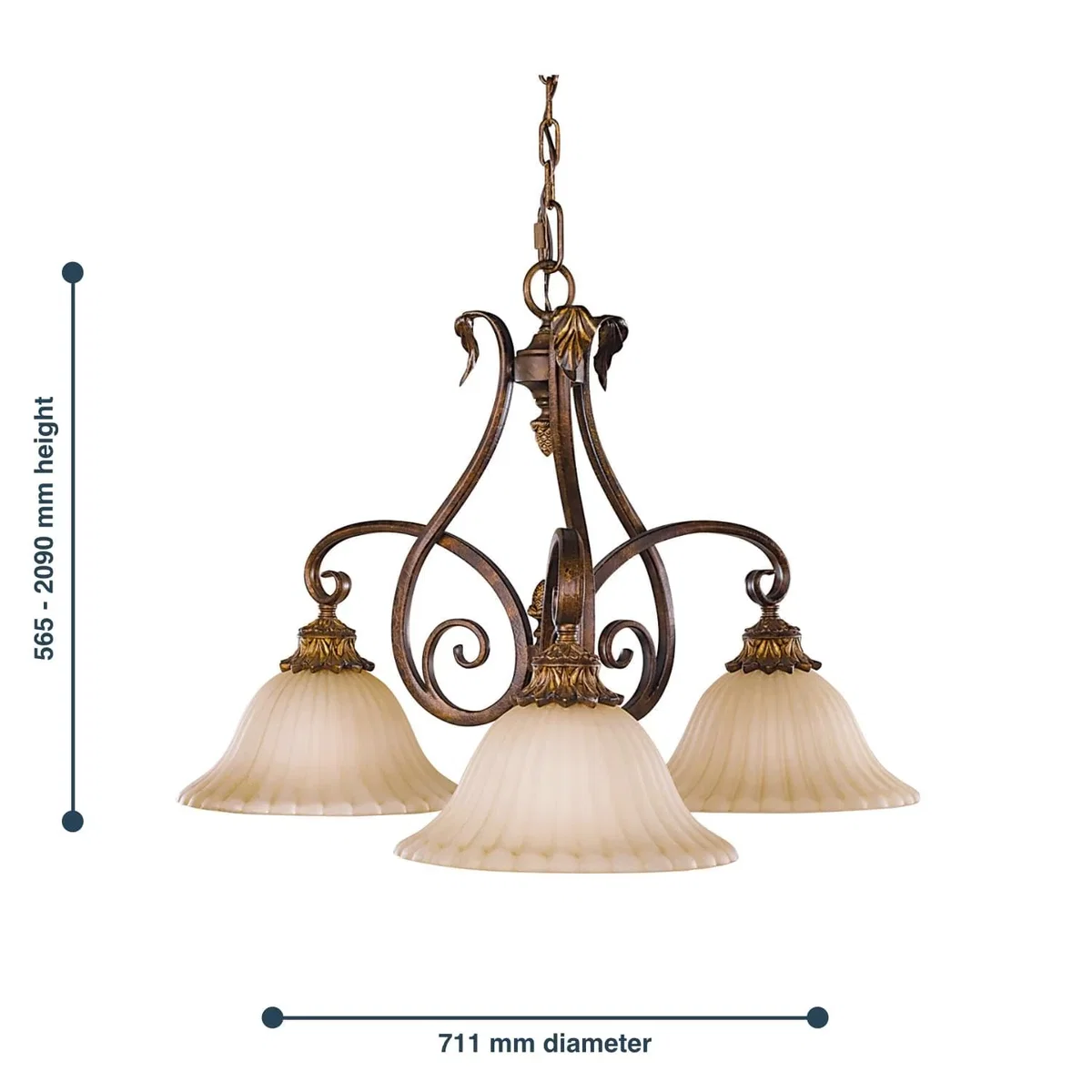 Elstead Lighting Sonoma Chandelier Cream A - Cream – image 2