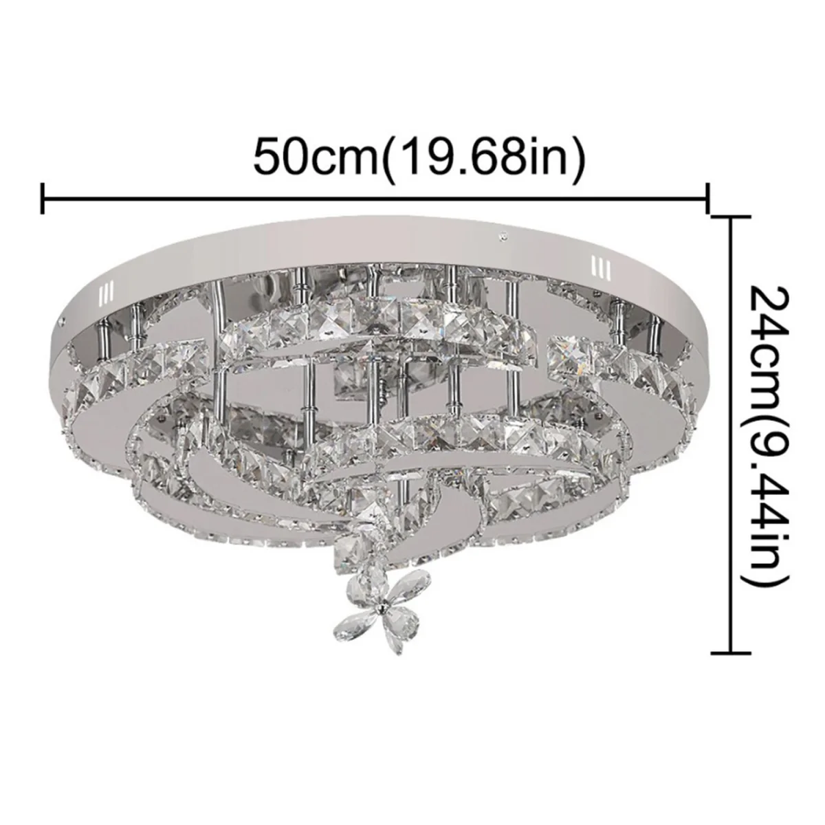 Chandelier Silver Round Dimmable - Silver – image 2