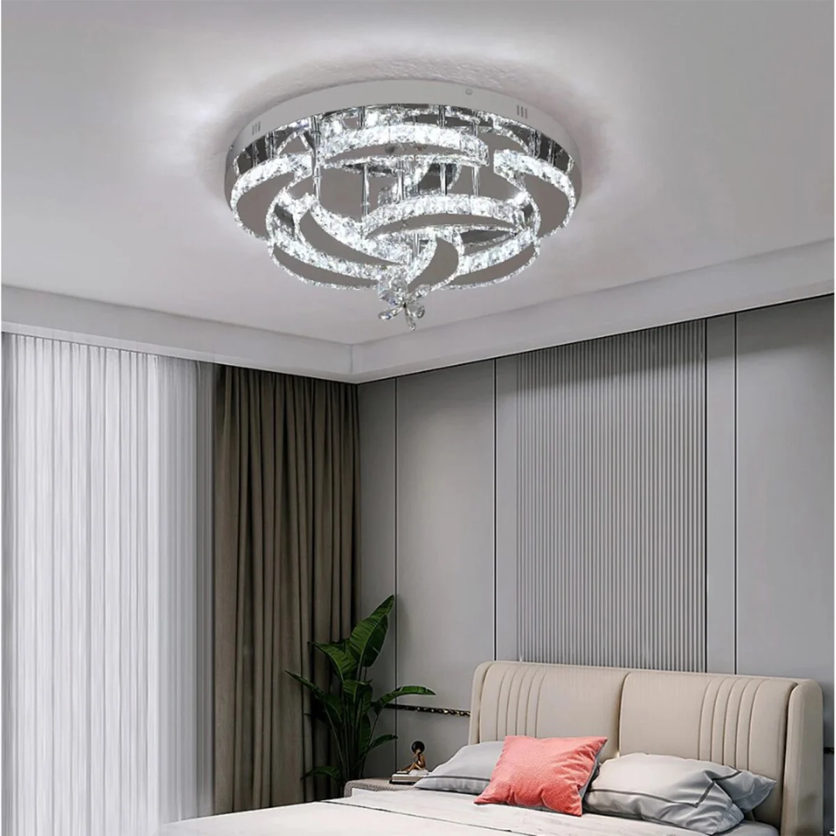 Chandelier Silver Round Dimmable - Silver – image 3